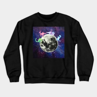 Dinosaurs on the moon Crewneck Sweatshirt